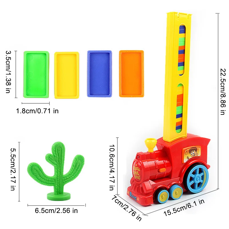 Domino Traukinio Žaislų Rinkinys Ralio Elektrinio Traukinio Modelis Su 60 Vnt Spalvinga Domino Žaidimas Blokai Automobilių Sunkvežimis Transporto Krovimas