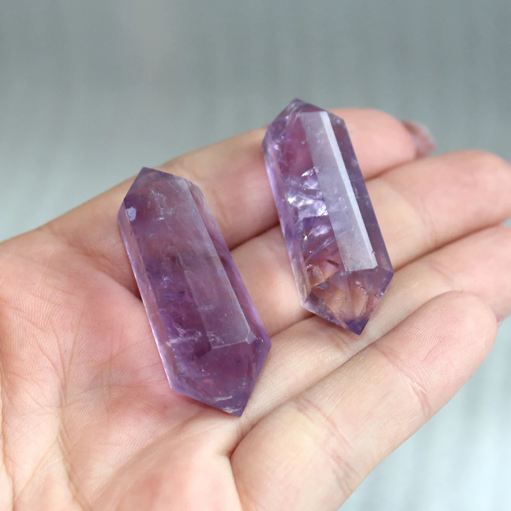 Dropshipping natūralių kristalų akmuo ametistas Violetinė octahedral kristalų skiltyje kvarco Šešiakampe Chakra Gydymo Taško Švytuoklės