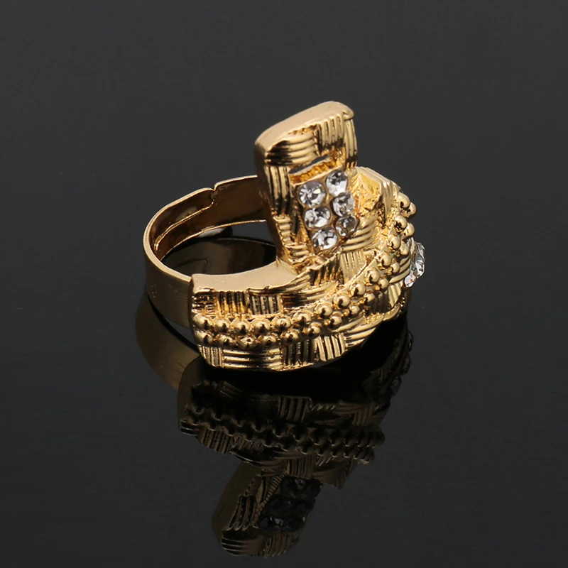 Fani kokybės Dubajus Aukso-spalvinga kristalų papuošalai nustatyti Prekės ženklo nigerijos nuotakos karoliukai Papuošalų rinkinys Vestuves Vestuviniai Aksesuarai