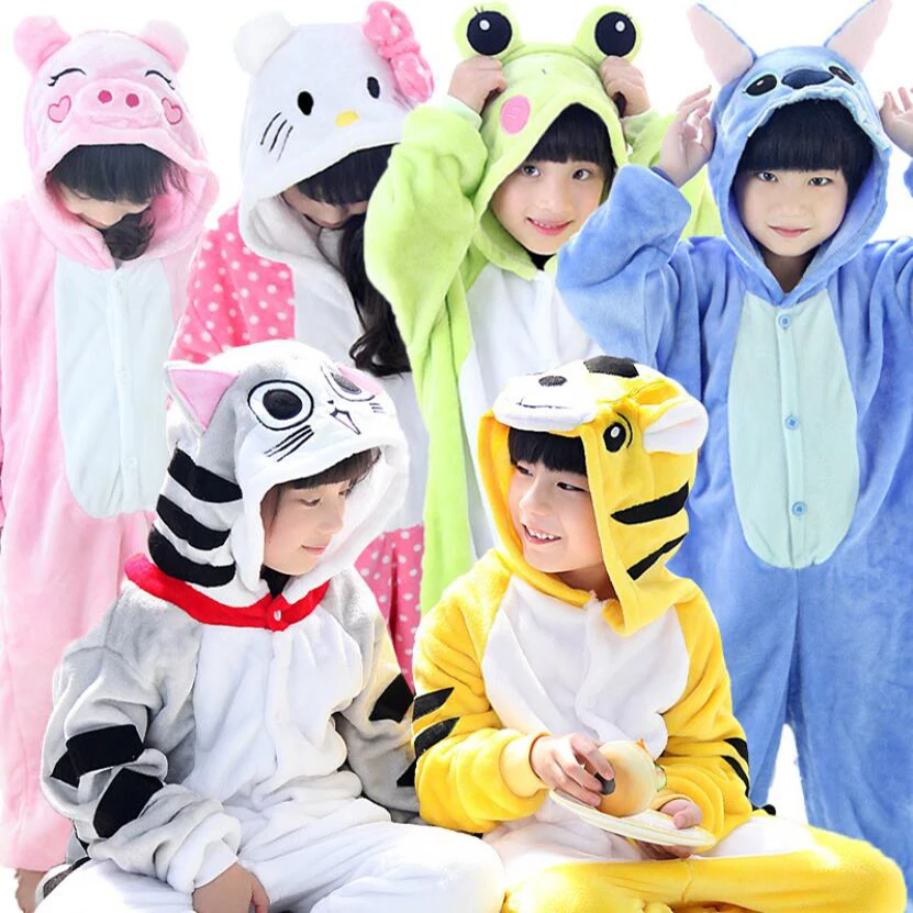 Gyvūnų audinio Pižama Mergaitėms šiltas Žiemą Vaikai pajama vaikai pijama de unicornio infantil pyjama licorne enfant pillamas animales