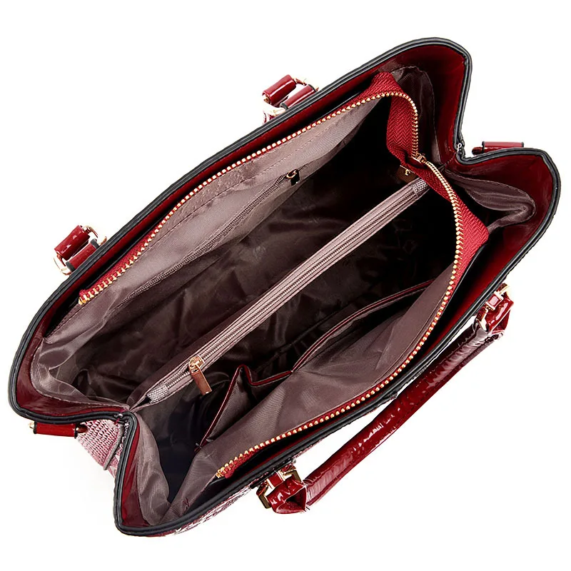 ICEV nauja europa stiliaus mados rankena viršuje, krepšiai moterų odos rankinė 3 pav maišelį nustatyti didelės talpos nešti ponios krepšys