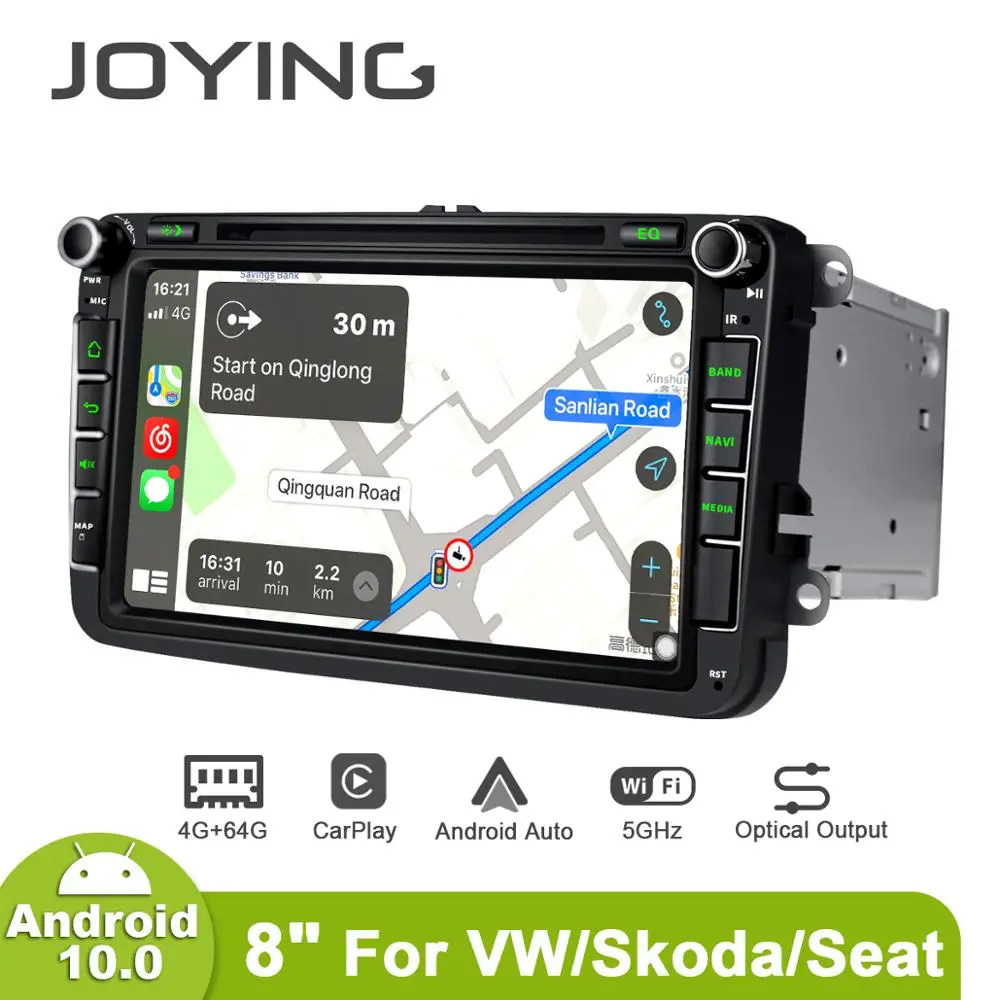 Joying 8inch Android10 Automobilio Radijo Seat Leon/Alharmbra 2009+ GPS Carplay DSP 5G WIFI SPDIF Split-screen 