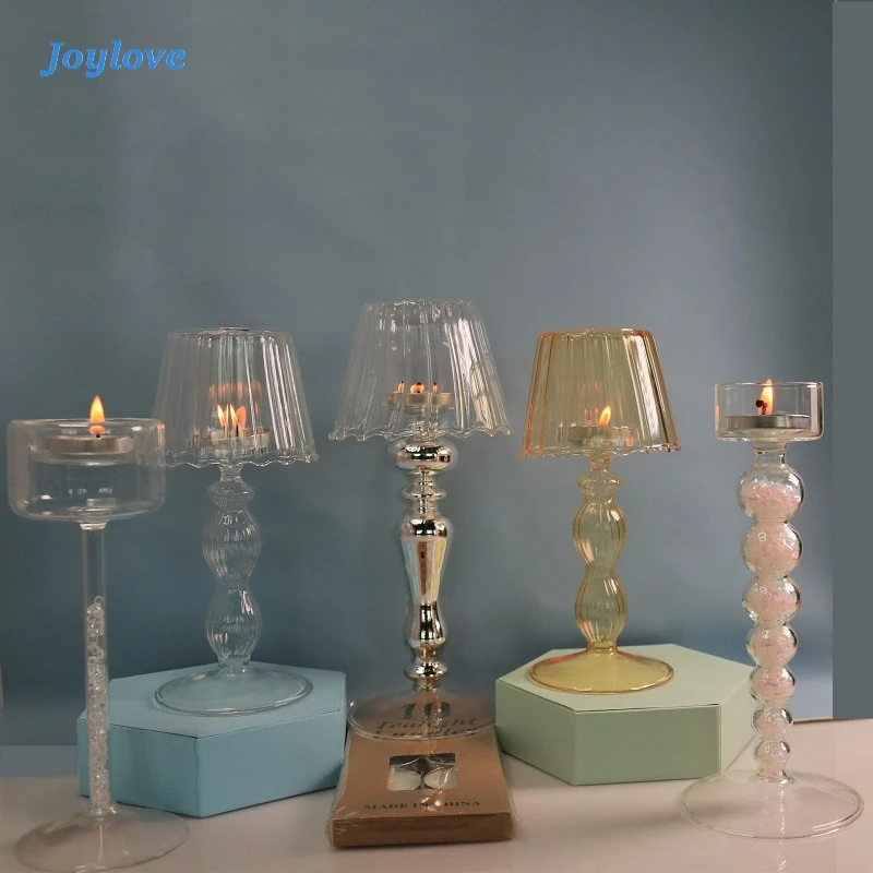JOYLOVE Stiklo Žvakidė pasidabruotų Stalo Lempa Žvakidė Europos stiliaus Paprastas Retro Kūrybos Papuošalus Vakarienė Žvakių šviesoje