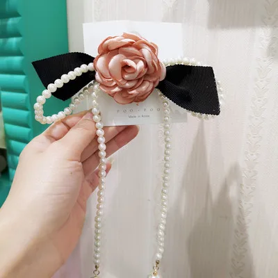 Korėjos Mados Audinio Gėlių Lankas Pin Pearl Audiniu Meno peteliškę Marškinių Apykaklės Smeigtukai Luxulry Papuošalai, Sagės, Moterims, Aksesuarai