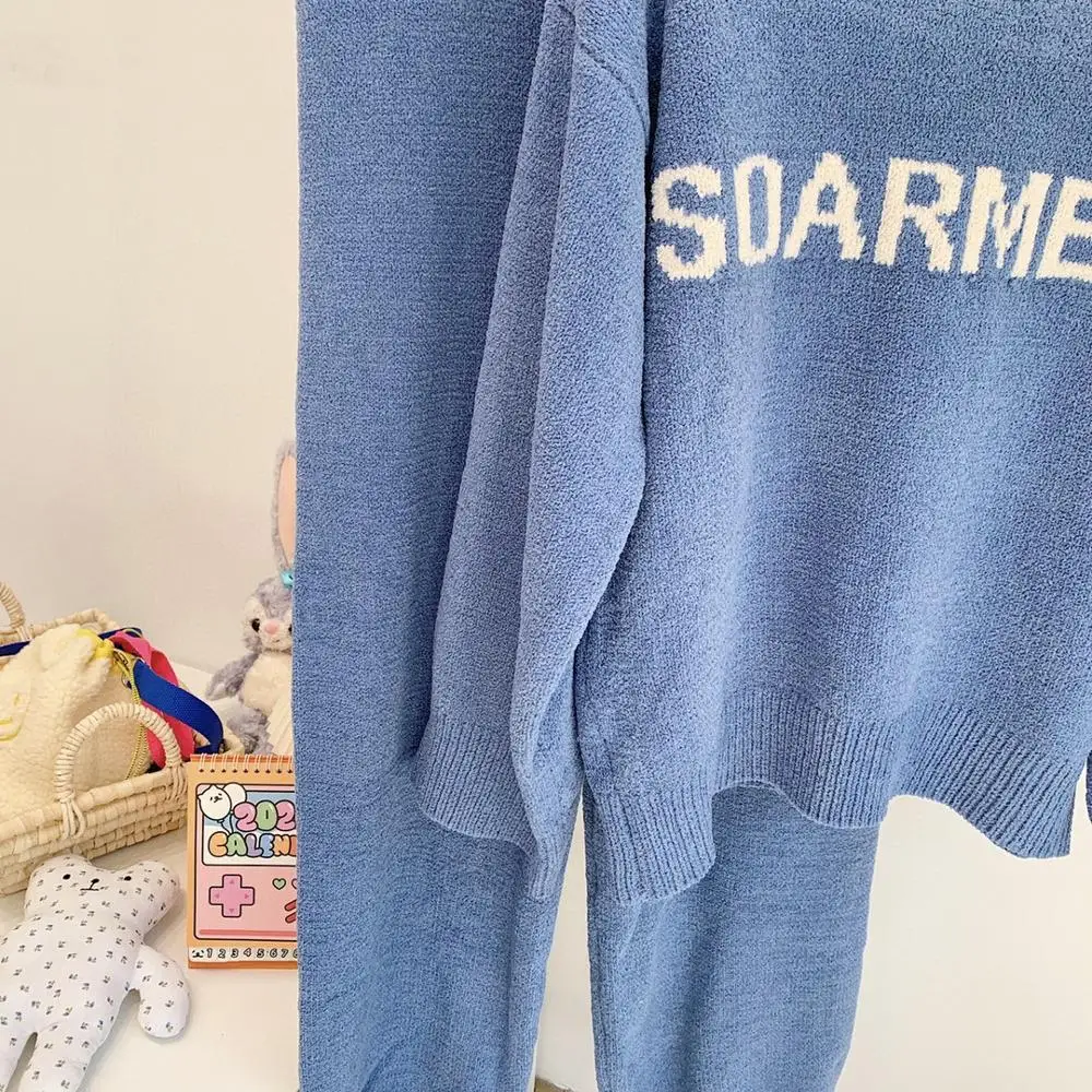 Laiškas Siuvinėjimo Sleepwear Nustatyti Mielas Girly Pižama Aukštos kokybės Koralų Aksomo Moterų Pižamos Prarasti Plius Dydis Miego Viršūnes Ilgas Kelnes