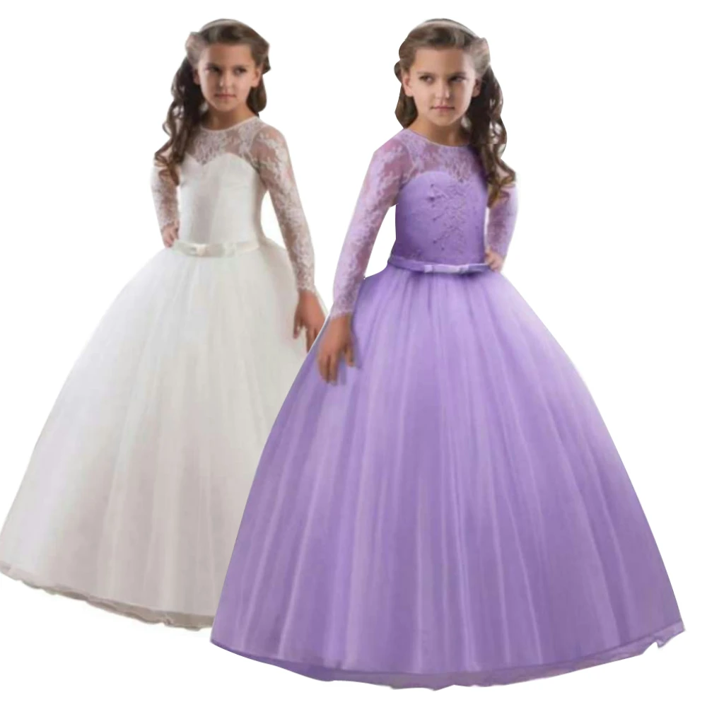 Nauja Stiliaus Mergina gėlių ilga suknelė, vestuvių vestidos de primera comunion vaikų pirmosios komunijos suknelė inscenizacija kamuolys suknelė mergaitėms