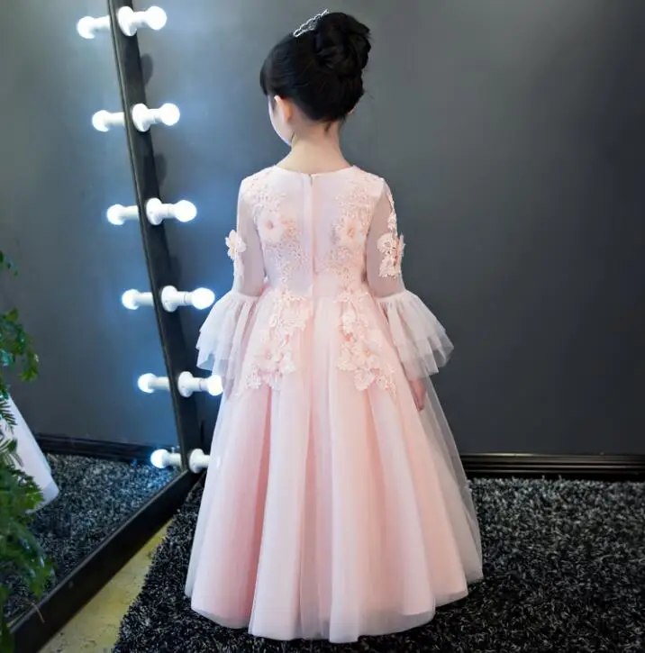 Naujas Aukštos kokybės kūdikių nėrinių princesė suknelė mergina elegantiškas birthday party dress mergina dress Baby girl kalėdų drabužius, 1-12yrs