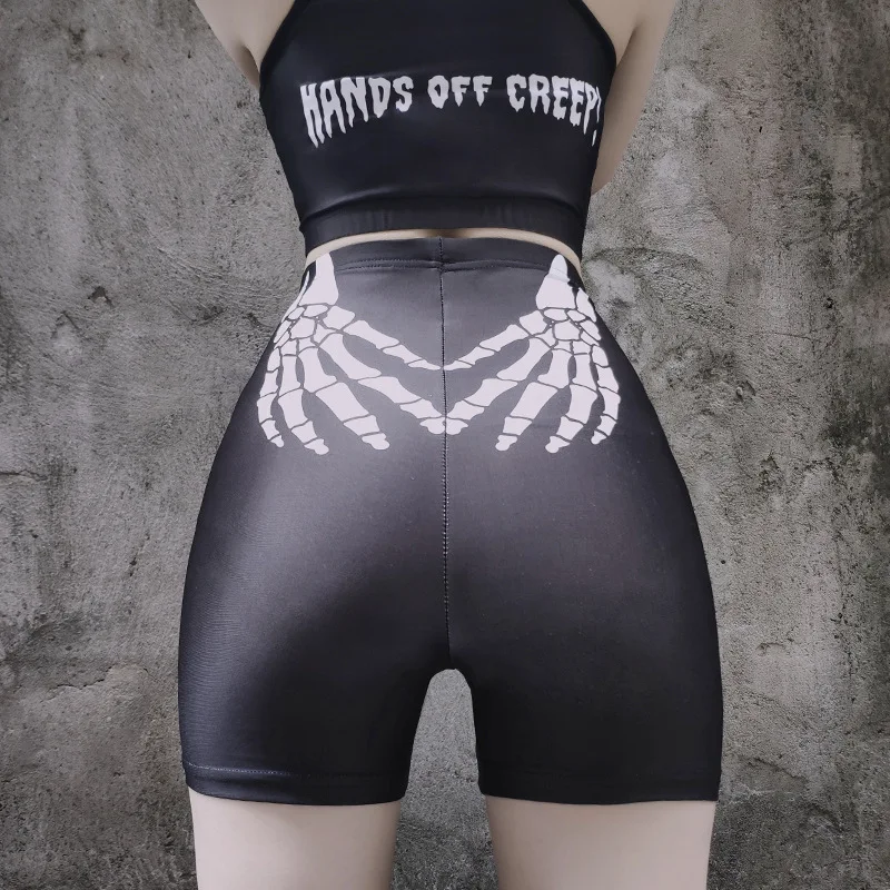 Naujas Moterų Komplektus Du Gabalus Nustatyti Kaukolės Print Tank Top + Shorts 