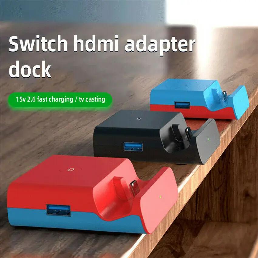 Nešiojamų HDMI TV Docking Station Įkrovimo Dokas Apmokestinimo Bazės Tipas-C Įkroviklis Nintendo Jungiklis / Lite