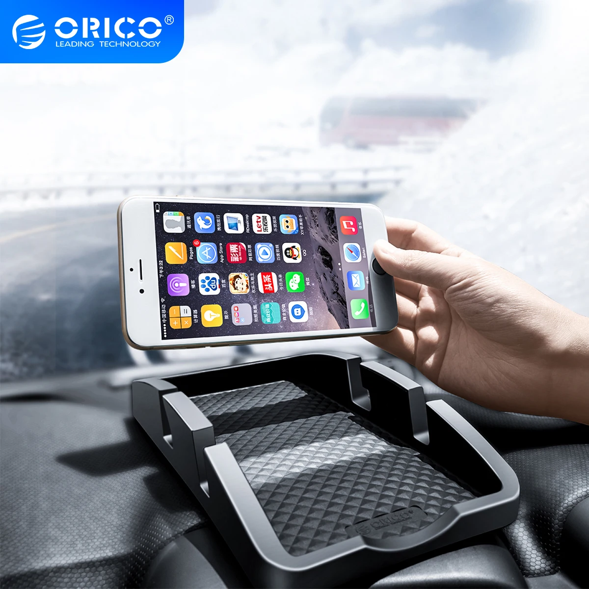 ORICO Anti Slip Automobilio prietaisų Skydelyje Telefono Laikiklis Automobilyje Smartfon Parama, Ne Slydimo Padas Telefono Stovas Desk Mount Dual Slot Laikiklis