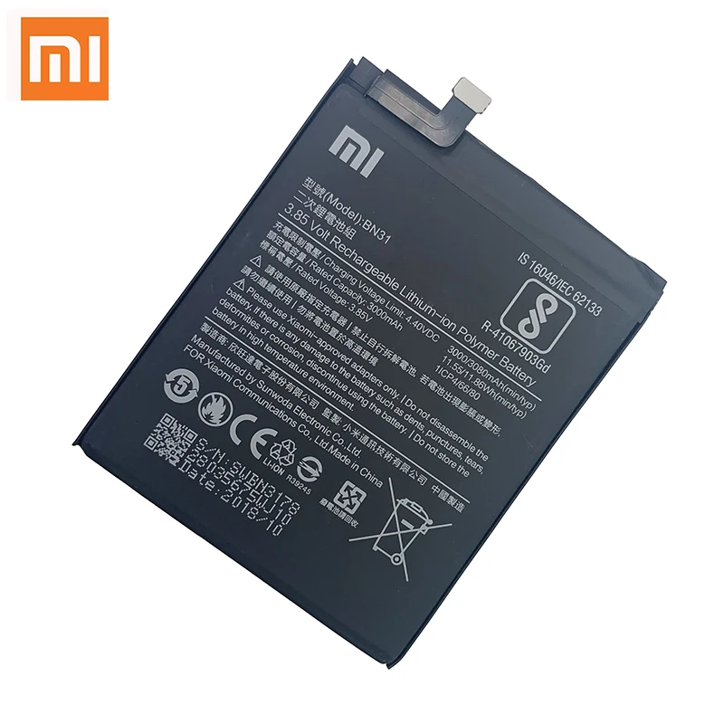Originalus Telefonas, Baterija Redmi Pastaba 5A Premjero S2 Baterijos Xiaomi Mi 5X A1 Mi5X BN31 Pakeitimo Bateria 5A Pro Y1 MiA1 S2
