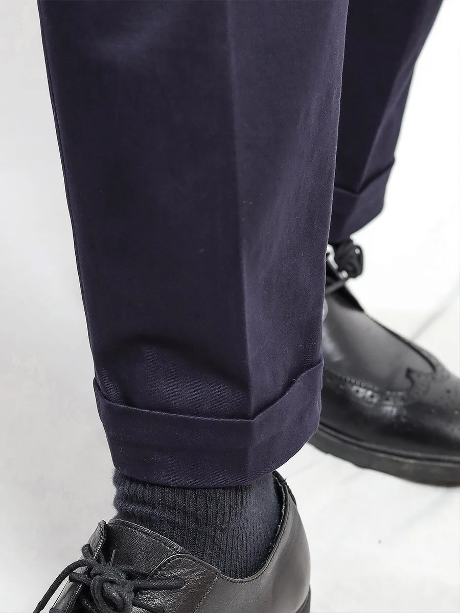 Pitti Uomo Gurkha rudens ir žiemos retro darbo drabužių slim atsitiktinis kelnės, vyriški devynių taškų aukšto juosmens smailas medvilnės kelnės