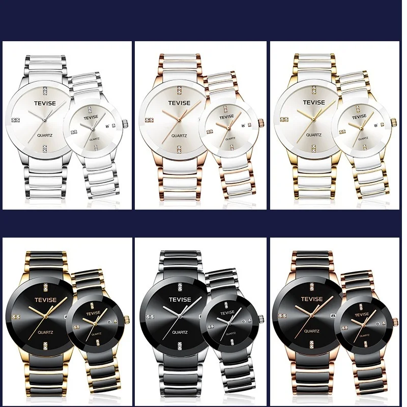 Pora Laikrodžiai TEVISE T845 Mados Mėgėjams Laikrodžiai Vyrų, Moterų, Prabangos Kvarcinis Laikrodis Mėgėjams Unisex Žiūrėti Montres Femme 2020 m.