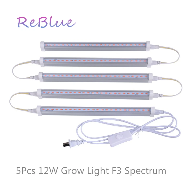 ReBlue Lempa Augalų Fito-Lempa Led Grow lempa 12W 24W T5 Augti Šviesos diodų (Led) Visą Spektrą Hydroponic Daigų Led Augti