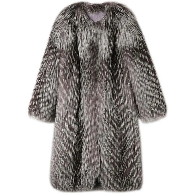 Rudenį Ir Žiemą Naujas Moterų Didelio Dydžio Dirbtiniais Kailinius Imitacija Fox Fur Outwears Madinga Ilgai Skyriuje Padirbtų Kailių Paltai S/6XL D456