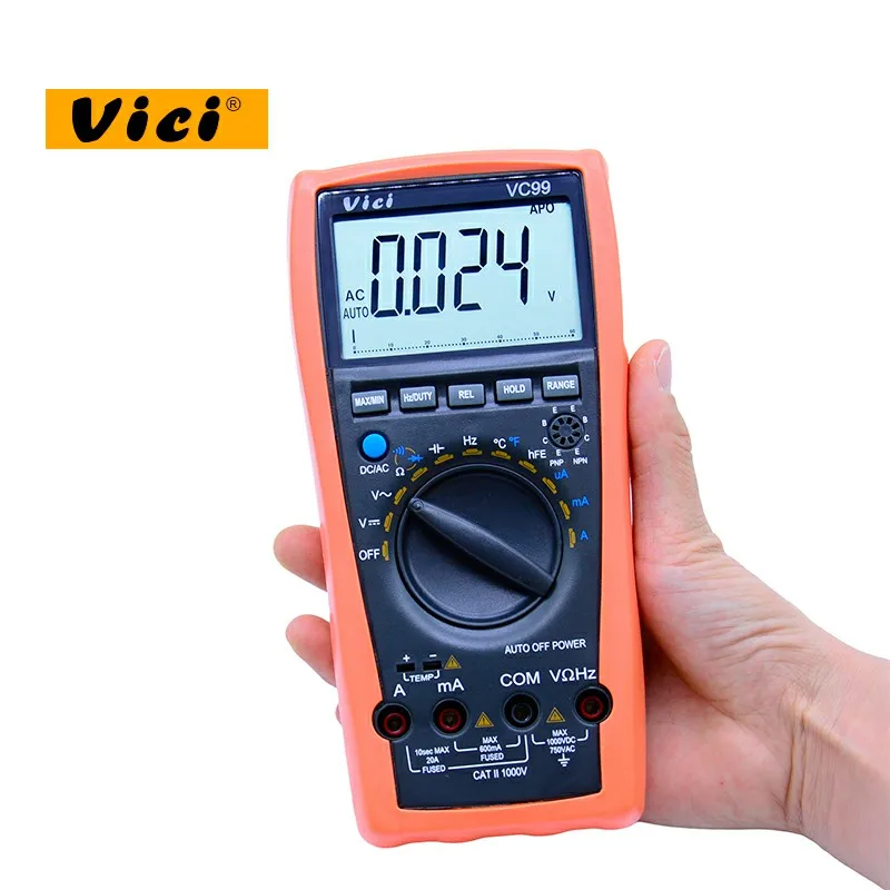 Vici VC99 skaitmeninis multimetras auto asortimentą 1000v įtampos atsparumas talpa matuoklis +Šilumos Pora termometras testeris