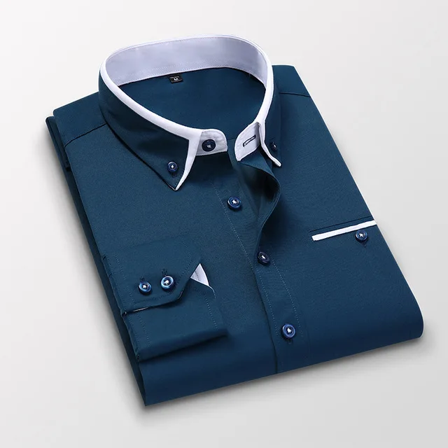Vyriški marškiniai ilgomis rankovėmis slim fit marškinėliai pavasario prabangių verslo socialinės oficialią dėvėti drabužius vyriški marškiniai