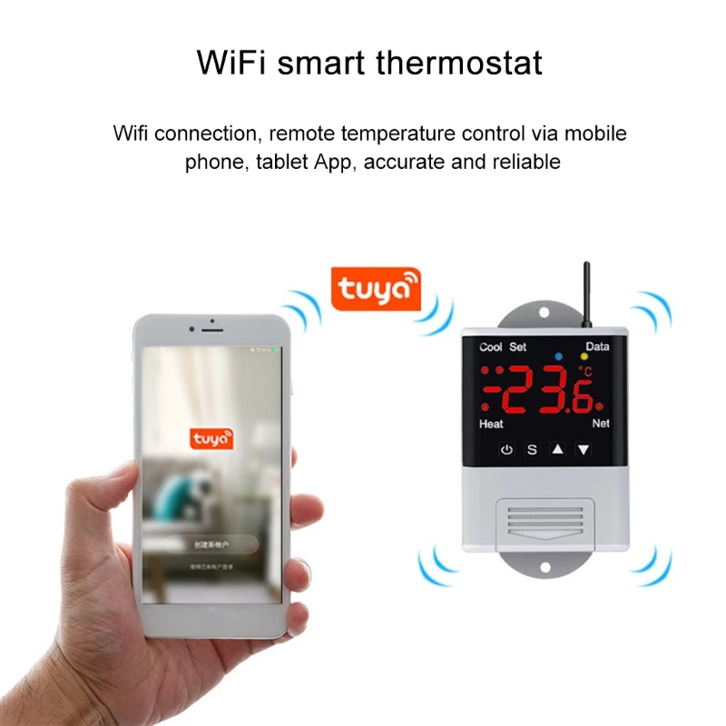 WIFI Termostatas 110V-230VAC Skaitmeninis Temperatūros Phone 