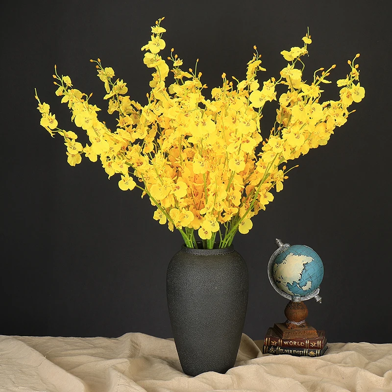 10vnt Dirbtinės Gėlės Drugelis Orchidėja Ne-Audiniai Netikrą Gėlių Filialas, Namų Dekoravimo Vestuvių Šaliai Dekoro