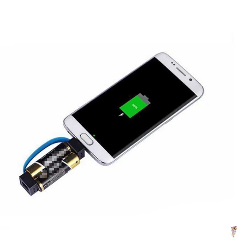 1pc Lauko Nešiojamas Mini Magnetinio 2 AA Baterija Mažiausias Micro USB Pagalbos Telefono Įkroviklis Samsung HTC Android