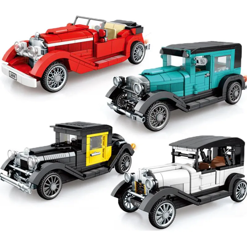 2020 Naujas Klasikinių Senovinių Automobilių Roadster Blokai Rinkiniai, Playmobil Miesto biuro įranga Transporto priemonės Plytų Švietimo Žaislai Vaikams