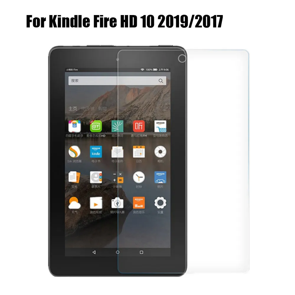 2VNT paketas, Grūdintas Stiklas Screen Protector For Kindle Fire HD 10 2019/2017 10 Colių fire HD 