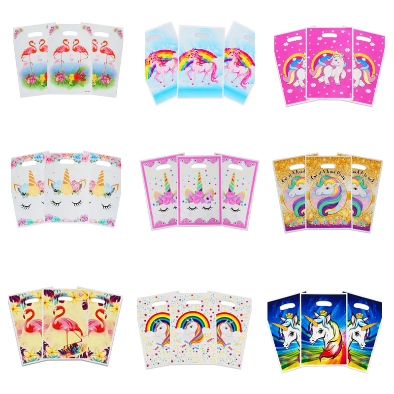50pcs/daug Animacinių filmų Vienaragis Flamingo dovanų maišelis grobis bag vestuvių baby shower vaikams gimtadienio apdailos prekių saldainių maišelis