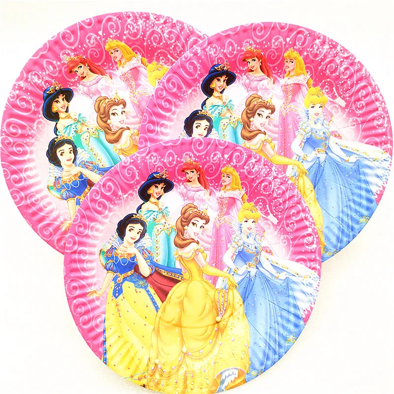 61Pcs/Daug Disney Šeši Princesė Tema, Dizaino, Dovanų Maišeliai Sniego baltumo Popieriaus Stalo Gimtadienio Apdailos Temą Šalies Prekių