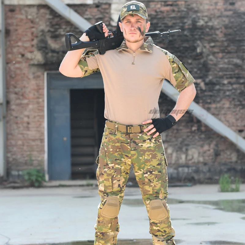 Armijos Karinės Taktinės Kelnės su antkeliais Kvėpuojantis Kempingas, Žygiai, Medžioklės Kelnes Taktinis Kovoti su Mokymo Krovinių Kelnės