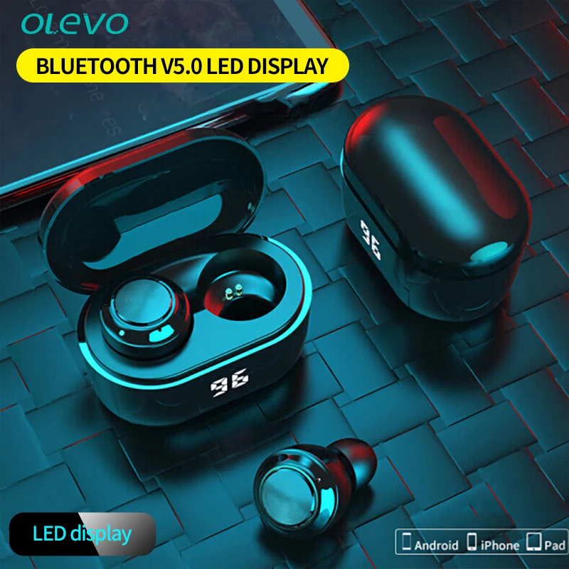Ausinių ausinės bluetooth V5.0 belaidžio tws ausies telefonus, ausų blue tooth hifi Stereo garsą bloothooth su mikrofonu ekrane