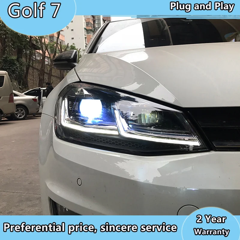 Automobilio Stilius VW Golf 7 MK7 LED Žibintų Golf7 DRL Hid Dinaminių Signalų Žibintas Bi-Xenon žibintų Priedai