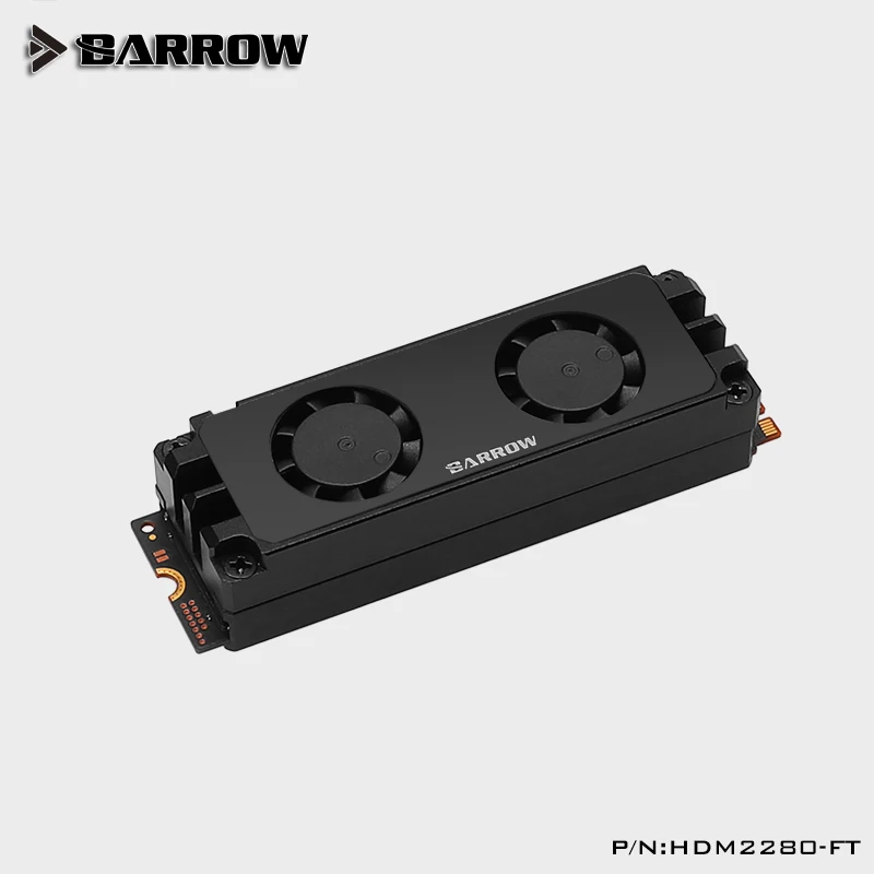 Barrow 2280/22110PCIE SATA M2 SSD Vandens Blokas, Dvipusis Papildomas Aušinimo Standžiojo disko dual ventiliatorius radiatoriaus HDM2280-FT