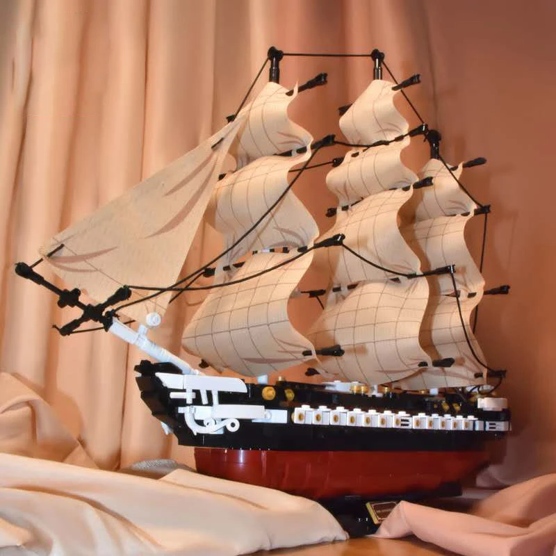 Idėja serijos Piratų burlaivis Blokai Senų Ironsides Valtis USS Konstitucijos laivo Plytų Statybos Žaislai Kalėdų Dovana