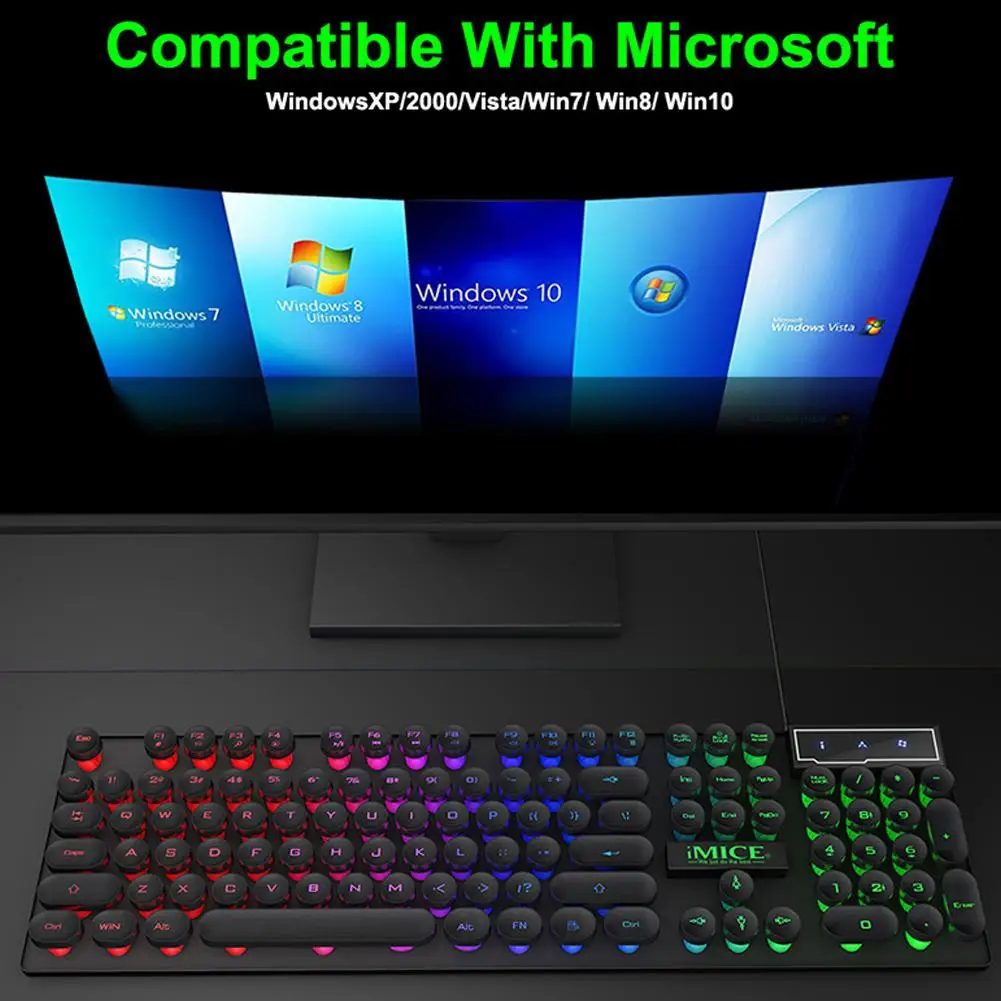 IMICE ak-800 klaviatūra, USB, Apšvietimas su pakaba Silikono klaviatūra 104 pagrindinių Žaidėjų, klaviatūros nešiojamojo kompiuterio Darbalaukio lašas laivybos