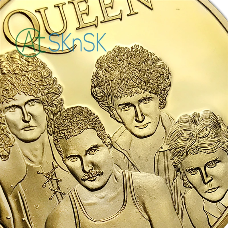Karalienė Britų Roko Grupė Iššūkis Monetos Jungtinės Karalystės Juosta Aukso spalvos Proginę Monetą Gerbėjai Suvenyrų