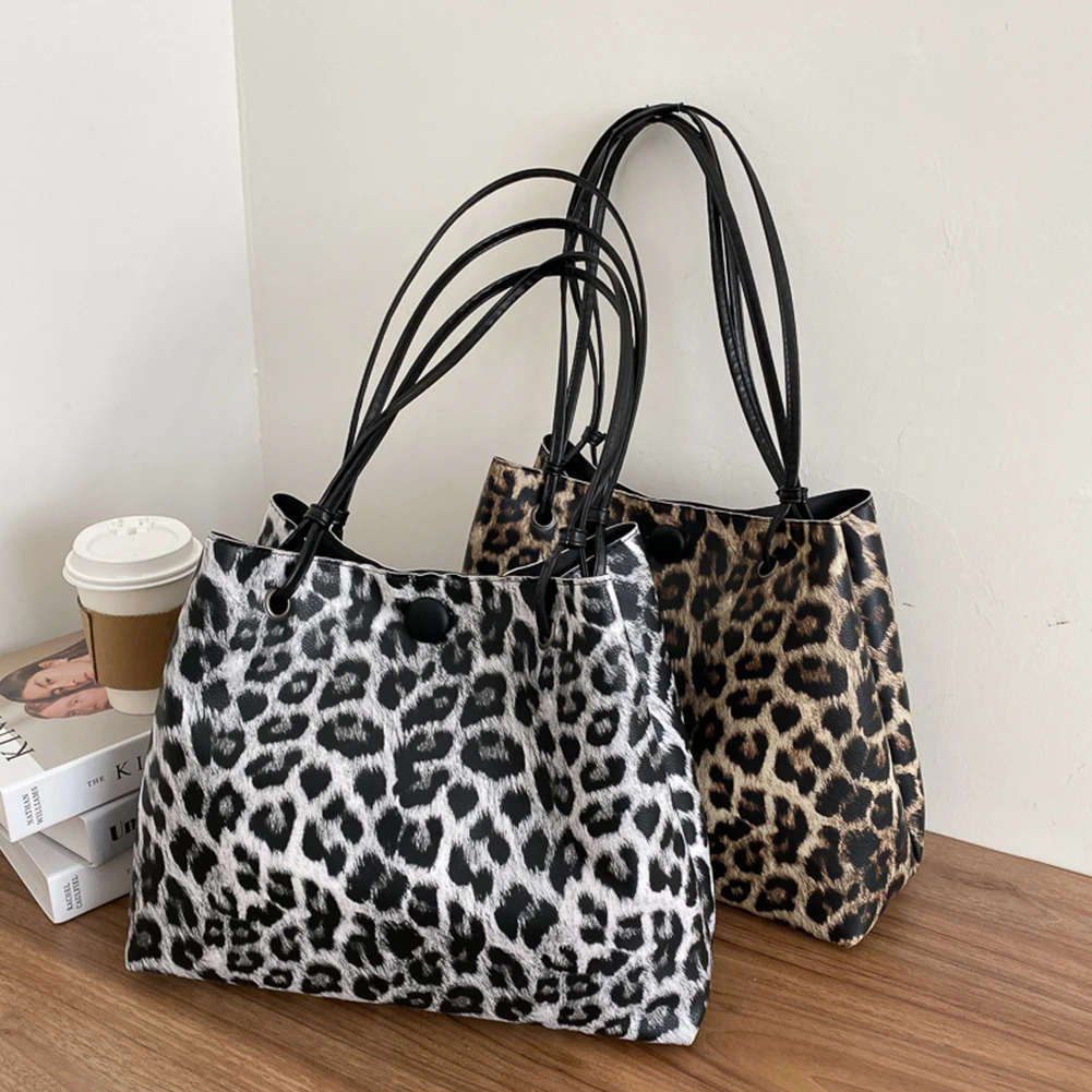 Karšto pardavimo didelis moterų maišas Leopard Zebra Gyvūnų Spausdinti didelės talpos pečių krepšiai kokybės odos Rankinės ponios laukiniai krepšiai maišeliu