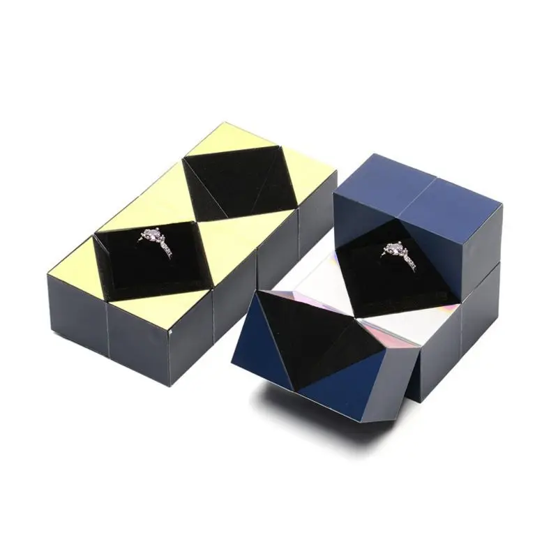 Kūrybinis Pasiūlymas Rubik ' \ \ 's Cube Žiedas Lange Asmeninį Valentino\'s Diena Dovana Rubik' \ \ 's Cube Papuošalų Dėžutė Žiedas Lange Žiedas Langelį Disp