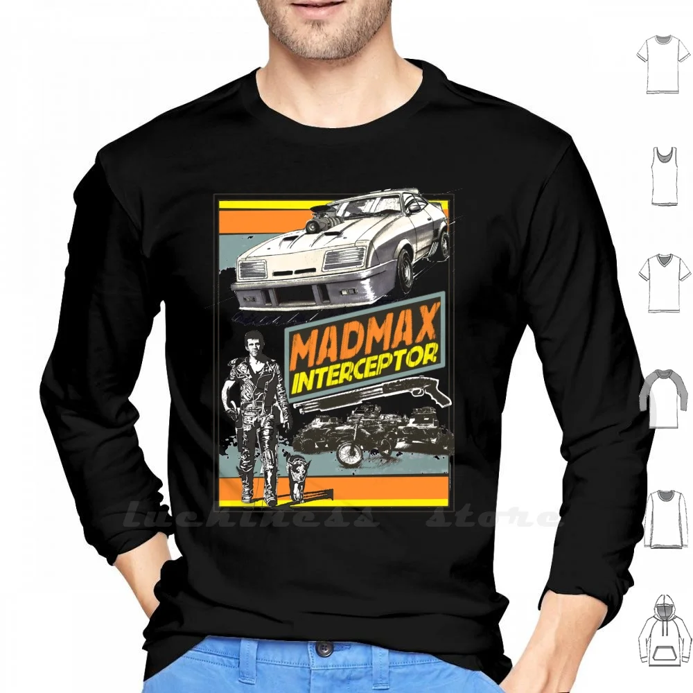 Mad Max V8 Interceptor Long Sleeve T Shirt Mad Max Madmax Filmus Interceptor Automobilių Hot Rod Lone Wolf Greitkelių, Kelių Policijos Patrulis