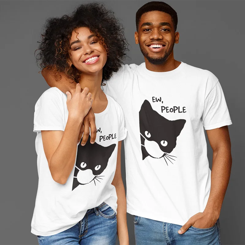 Medvilnės ES Dydis EW Žmonių Katė Spausdinti Marškinėliai Likti namuose Įdomus T-shirt Vyrai Spalvų 2020 Metų Vasaros Viršūnes Tee