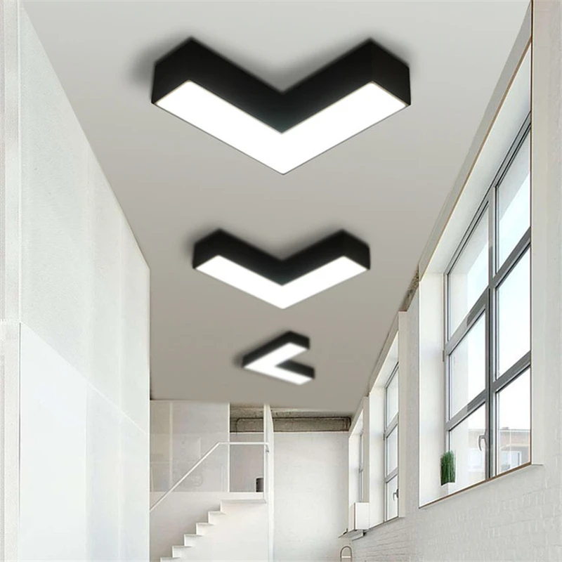 Modernus Minimalistinis Juoda/Balta Energijos taupymo LED Lubų šviestuvas Kūrybos Rodyklių Stiliaus Lubų Šviesos Koridorius, Miegamasis Namų Dekoro