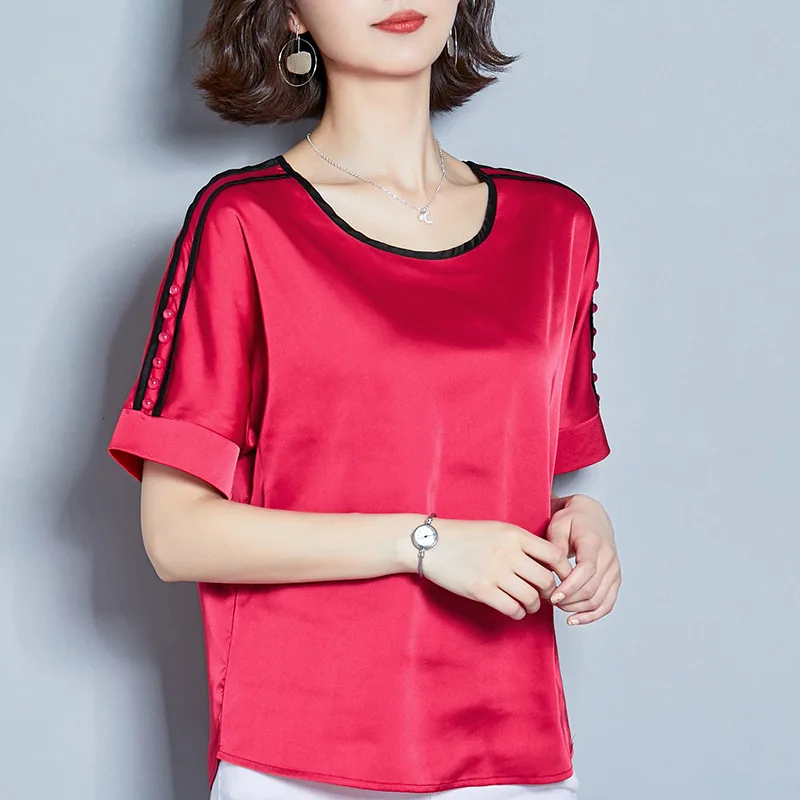Moteriški viršūnes ir palaidinės 2021 ponios viršūnes rausvos spalvos marškinėliai moterims topai Granulės Kietojo blusas palaidinė moterims, drabužiai plius dydis 4XL 50 5068