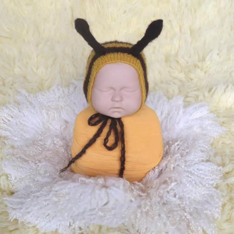 Naujagimio Fotografijos Žaislas Megzti Mini Bičių Žaislų Nėrimo Iškamšos Baby Nuotrauka Prop Rankų Darbo Lėlės Animacinis Gyvūnų Dušo Dovana