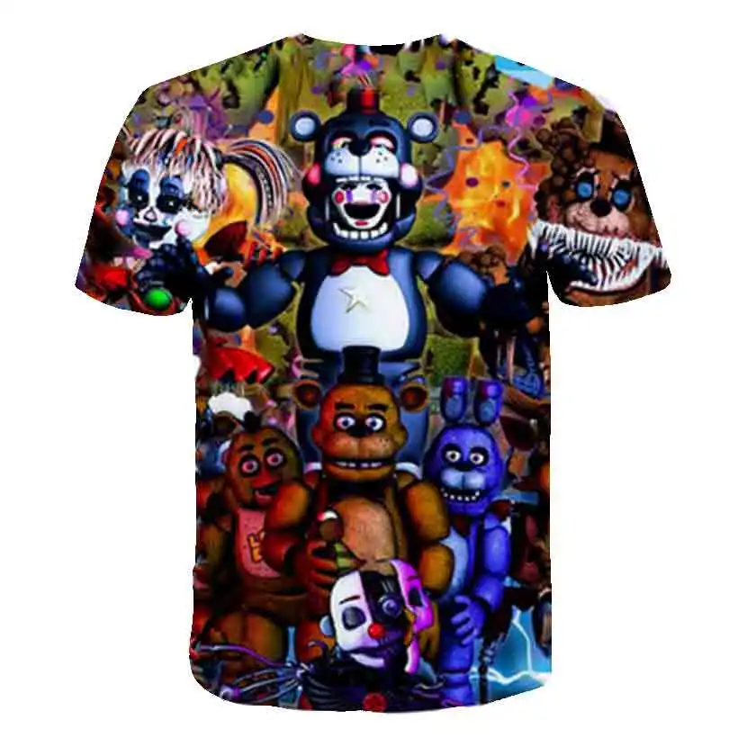 Naujas 3 Iki 14 Metų Vaikų Marškinėliai Penkias Naktis Freddys FNAF T-marškinėliai Berniukams, Mergaitėms Harajuku Streetwear Marškinėlius Viršuje, Vaikų Drabužiai