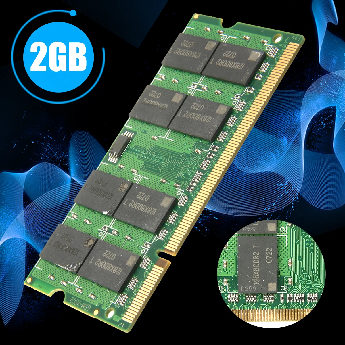 Naujas Atvykimo 1pc 2GB PC2-6400 DDR2-800MHz Ram Non-ECC CL5 Nešiojamas 200pin SODIMM Atminties Ram Kompiuterių Dalys