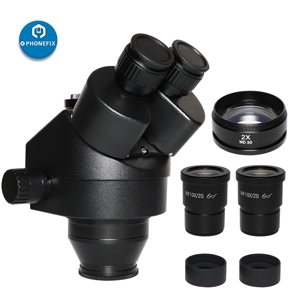 Naujausias Juoda 7X-45X 3,5 X-90X vienu metu-Židinio Trinokulinis Mikroskopu Zoom Stereo Mikroskopas, Galvos + 2.0 X 0,5 X Pagalbinis Objektyvas