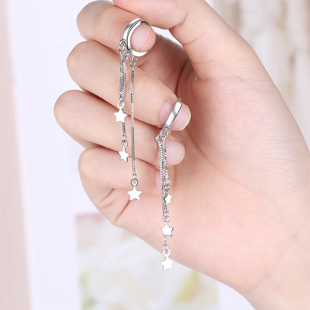 NEHZY 925 sterlingas sidabro naujas moterų mados juvelyrikos aukštos kokybės paprasta retro žvaigždžių perdėti ilgai kutas auskarai