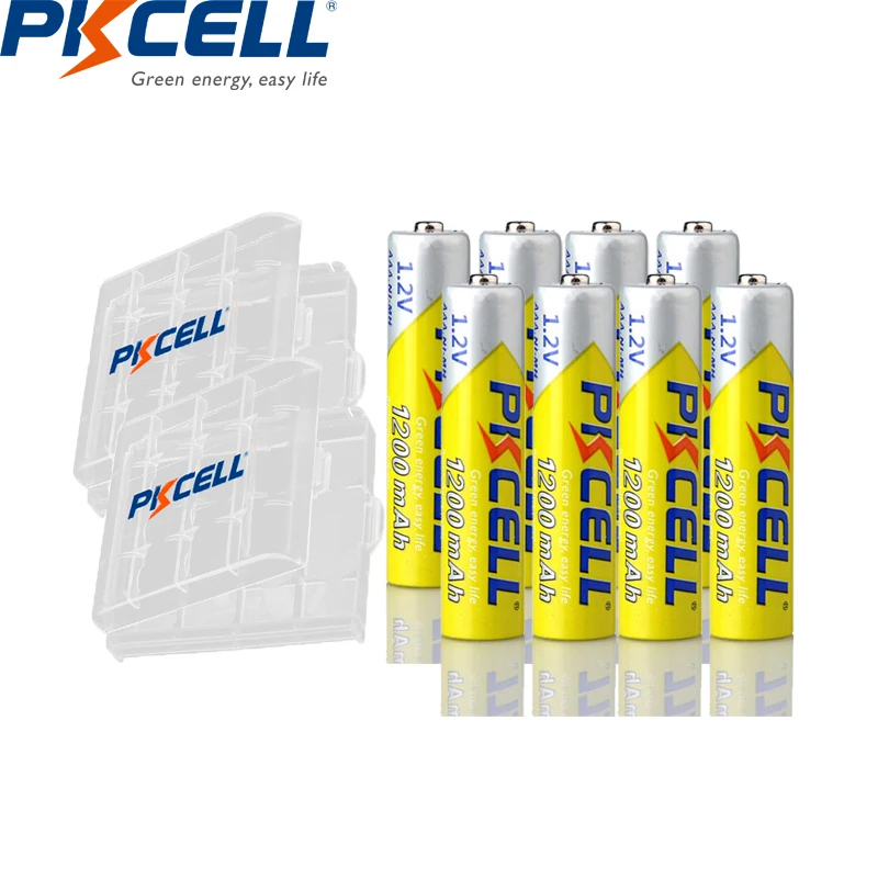 PKCELL 8pcs AA 2600mah NI-MH Baterijas + 8pcs AAA 1200mAh battery1.2V NIMH akumuliatorius+4pcs Baterijų Laikiklis Atveju