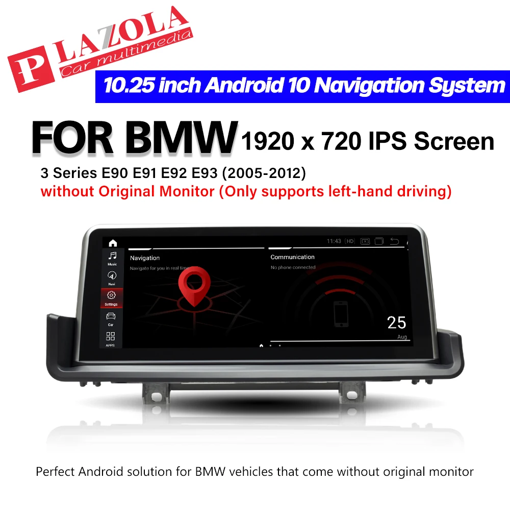 PLAZOLA Android 10.0 Automobilio Multimedia Navigacijos GPS Grotuvas BMW 3 Serijos E90 E91 E92 E93 2005-2012 M. Nr. Originalus Stebėti CarPlay