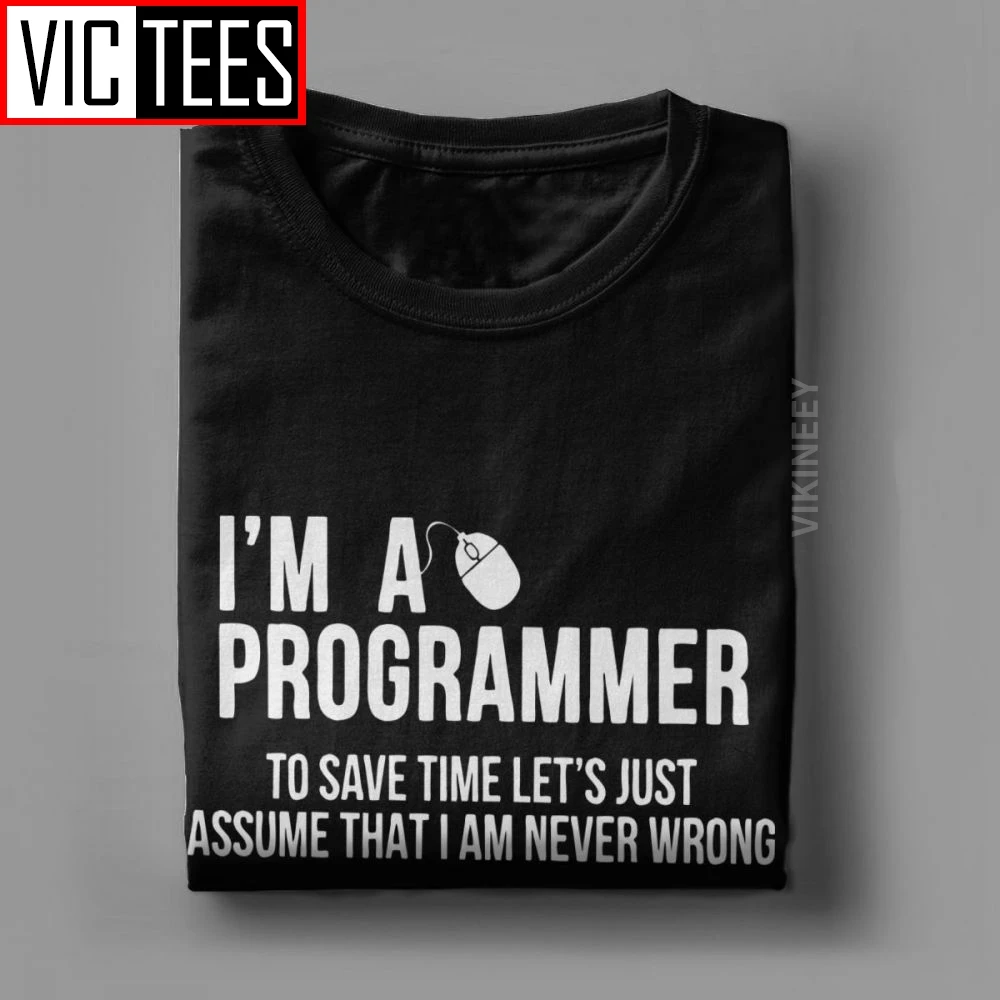 Programuotojas, Programavimo Marškinėlius Vyrų Grynos Medvilnės Derlius T-Shirt Įgulos Kaklo Geek Kodas Programuotojas Rūbų, Grafinis