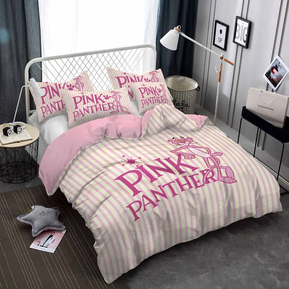 Rožinė Pantera Spaudinių Antklode Padengti Namų Tekstilės Šalikas Padengti Patalynės Komplektai Karalius ir Karalienė Visu Dydžiu Mielas Antklodė Padengti Mergaičių Kambarys
